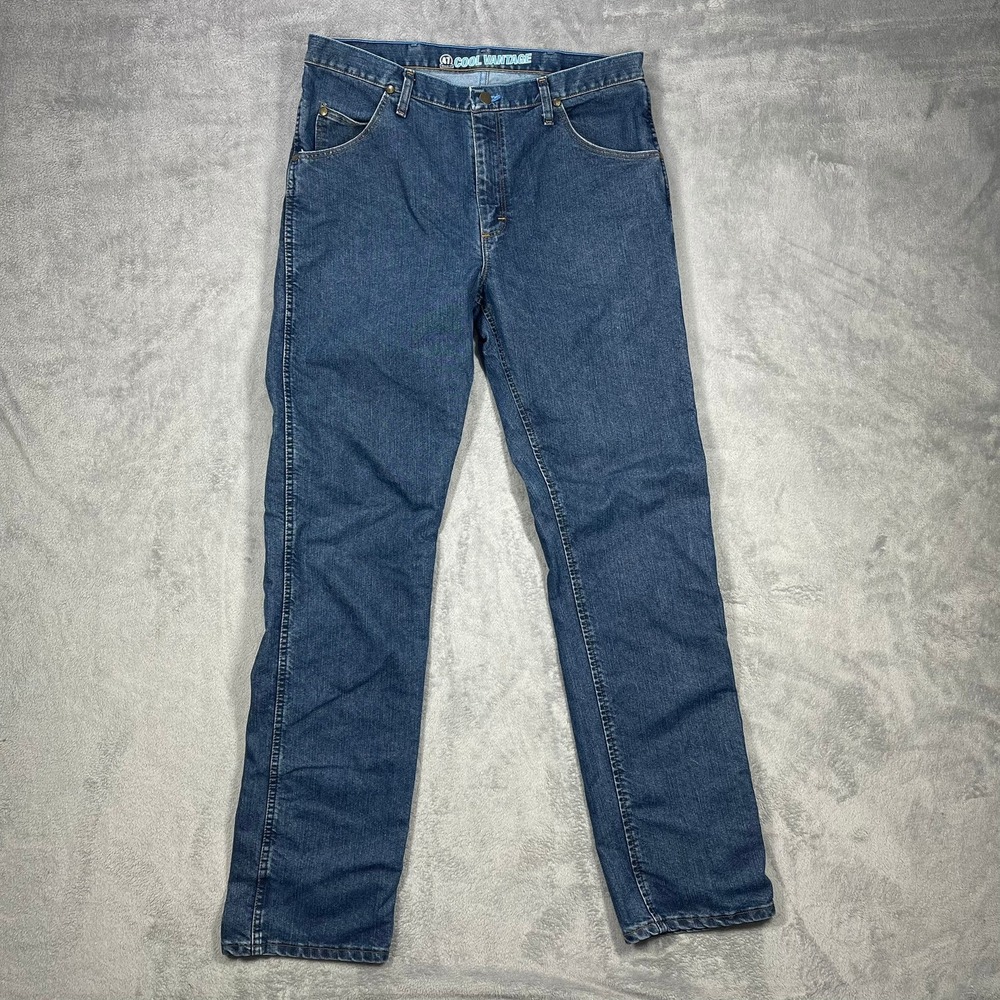 Wrangler Jeans Men 35x36 (36x34.5)Blue Cool Vantage Regular Fit 47MCVDS